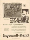Ingersoll-Rand 1928 Vintage Ad Gas Compressor Careful Engineering Ingersoll-Rand 1928 Vintage Ad Gas Compressor Careful Engineering