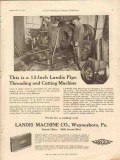 landis machine company 1928 pipe threading cutting machine vintage ad landis machine company 1928 pipe threading cutting machine vintage ad