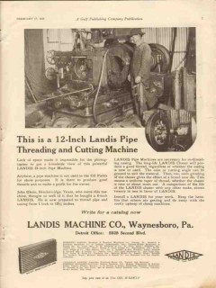 landis machine company 1928 pipe threading cutting machine vintage ad landis machine company 1928 pipe threading cutting machine vintage ad