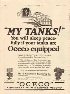Oil Conservation Engineering Company 1928 Vintage Ad Tanks OCECO