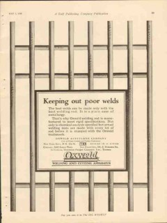 oxweld acetylene company 1928 keeping out poor welds oil vintage ad