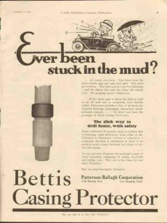Patterson-Ballagh Corp 1928 Vintage Ad Oil Drill Casing Stuck In Mud