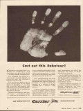 carrier corp 1943 cast out this saboteur fingerprint ww2 vintage ad