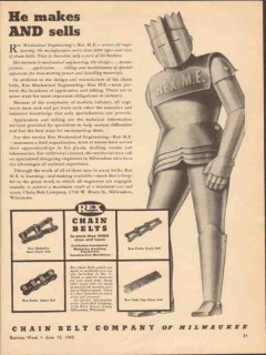 chain belt company 1943 makes sells mechanical engineering vintage ad