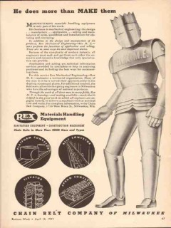 chain belt company 1943 he does more than make them ww2 vintage ad