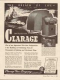 clarage fan company 1943 breath life ventilating fans ships vintage ad