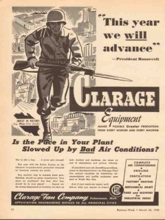clarage fan company 1943 this year we will advance ww2 vintage ad