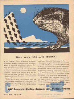 cone automatic machine company 1943 one way trip to death vintage ad cone automatic machine company 1943 one way trip to death vintage ad