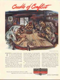 cutler-hammer inc 1943 cradle of conflict german home ww2 vintage ad