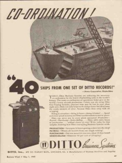 ditto inc 1943 co-ordination dravo corp shipbuilders ww2 vintage ad