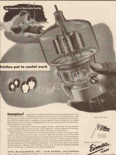 eitel-mccullough inc 1943 friction useful work vacuum tubes vintage ad