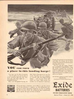 electric storage battery co 1943 earn place landing barge vintage ad