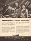 fulton sylphon company 1943 helping pass the ammunition ww2 vintage ad