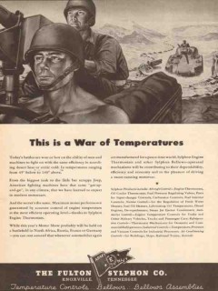 fulton sylphon company 1943 war of temperatures control ww2 vintage ad fulton sylphon company 1943 war of temperatures control ww2 vintage ad