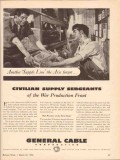 general cable corp 1943 civilian sergeants war production vintage ad