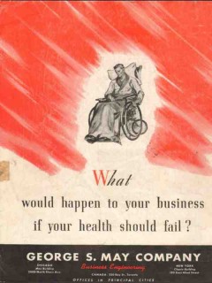 george s may company 1943 what happen business health fail vintage ad