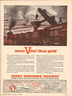 great northern railway 1943 iron ore more vital than gold vintage ad great northern railway 1943 iron ore more vital than gold vintage ad