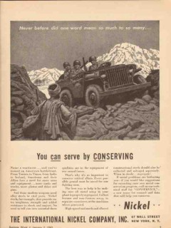 international nickel company 1943 serve by conserving ww2 vintage ad