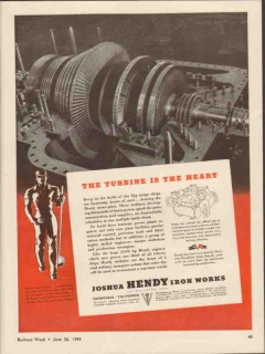 joshua hendy iron works 1943 turbine is the heart engine vintage ad