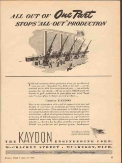 kaydon engineering company 1943 one part stop production vintage ad kaydon engineering company 1943 one part stop production vintage ad