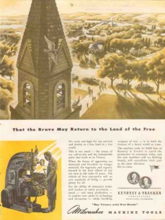 kearney trecker corp 1943 brave return land of free ww2 vintage ad kearney trecker corp 1943 brave return land of free ww2 vintage ad
