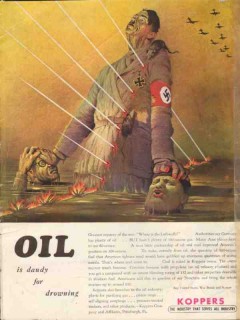 koppers company 1943 oil is dandy for drowning hitler ww2 vintage ad koppers company 1943 oil is dandy for drowning hitler ww2 vintage ad