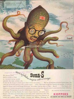 koppers company 1943 buna-s empire into mirage hirohito ww2 vintage ad