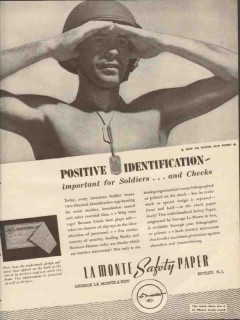 george la monte son 1943 positive identification checks ww2 vintage ad george la monte son 1943 positive identification checks ww2 vintage ad