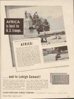 lehigh portland cement company 1943 africa host us troops vintage ad