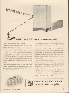 libbey owens ford glass co 1943 what so secret refrigerator vintage ad