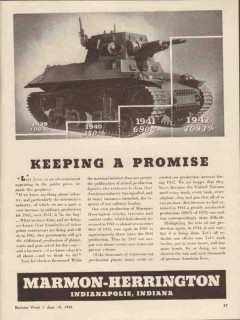 marmon-herrington 1943 keeping a promise ww2 planes tanks vintage ad