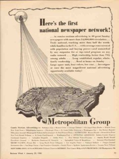 metropolitan group 1943 first national newspaper network vintage ad