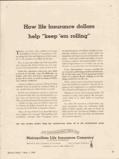 metropolitan life insurance 1943 dollars keep em rolling vintage ad metropolitan life insurance 1943 dollars keep em rolling vintage ad