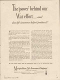 metropolitan life insurance 1943 power behind war effort vintage ad metropolitan life insurance 1943 power behind war effort vintage ad