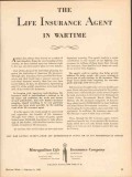 metropolitan life insurance 1943 agent in wartime ww2 vintage ad metropolitan life insurance 1943 agent in wartime ww2 vintage ad