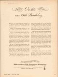 metropolitan life insurance 1943 on this our 75th birthday vintage ad metropolitan life insurance 1943 on this our 75th birthday vintage ad