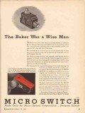 micro switch corp 1943 the baker was a wise man plastic ww2 vintage ad micro switch corp 1943 the baker was a wise man plastic ww2 vintage ad