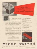 micro switch corp 1943 four pole double throw switch vintage ad micro switch corp 1943 four pole double throw switch vintage ad