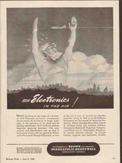 minneapolis-honeywell regulator company 1943 in the air ww2 vintage ad