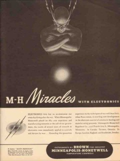 minneapolis-honeywell regulator company 1943 miracles ww2 vintage ad