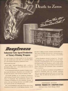 motor products corp 1943 death zeros deepfreeze industrial vintage ad