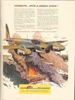 nash-kelvinator corp 1943 mosquito deadly sting airplanes vintage ad nash-kelvinator corp 1943 mosquito deadly sting airplanes vintage ad