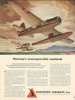 northrop aircraft inc 1943 norways unconquerable warbirds vintage ad
