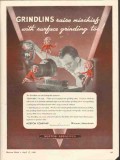 norton company 1943 grindlins raise mischief grinding vintage ad
