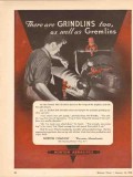 norton company 1943 there are grindlins gremlins grinding vintage ad