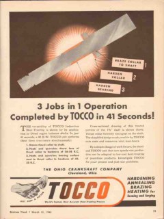 ohio crankshaft company 1943 tocco operation completed vintage ad