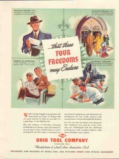 ohio tool company 1943 that these four freedoms may endure vintage ad