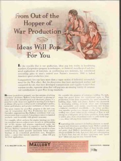 p r mallory company 1943 hopper of war production ideas ww2 vintage ad p r mallory company 1943 hopper of war production ideas ww2 vintage ad