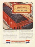 pennsylvania railroad 1943 welcome to our home coal trains vintage ad