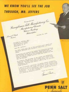 pennsylvania salt mfg co 1943 letter to william jeffers ww2 vintage ad pennsylvania salt mfg co 1943 letter to william jeffers ww2 vintage ad